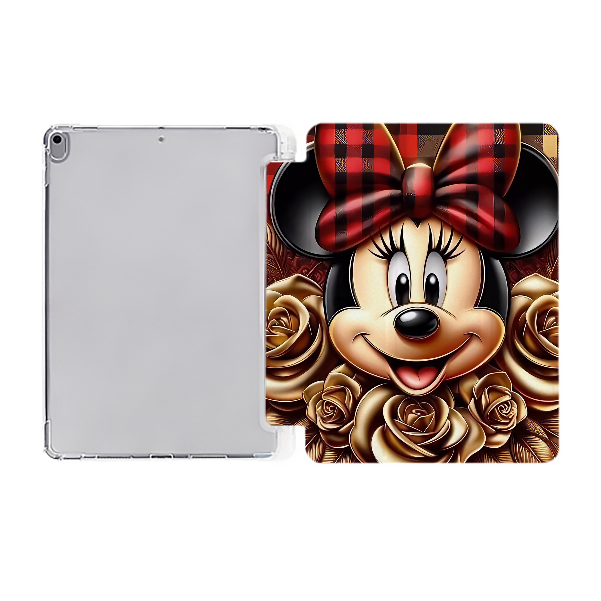 （画像用） ミッキーマウス Mickey Mouse IPad ケース ペン収納付き 三つ折りスタンド PUレザー×シリコン 対応機種9.5/10.5/10.9インチ